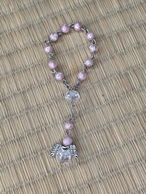 Pink Decade Angel Catholic Rosary
